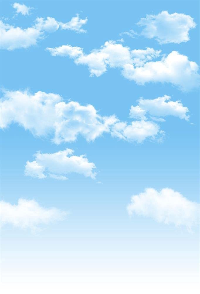 AOFOTO 4x6ft Blue Sky Backdrops White Clouds Photography Background Photo Studio Props Fall Party Decoration Summer Baby Infant Kid Newborn Toddler Girl Boy Adult Artistic Portrait Vinyl Wallpaper - Image 1